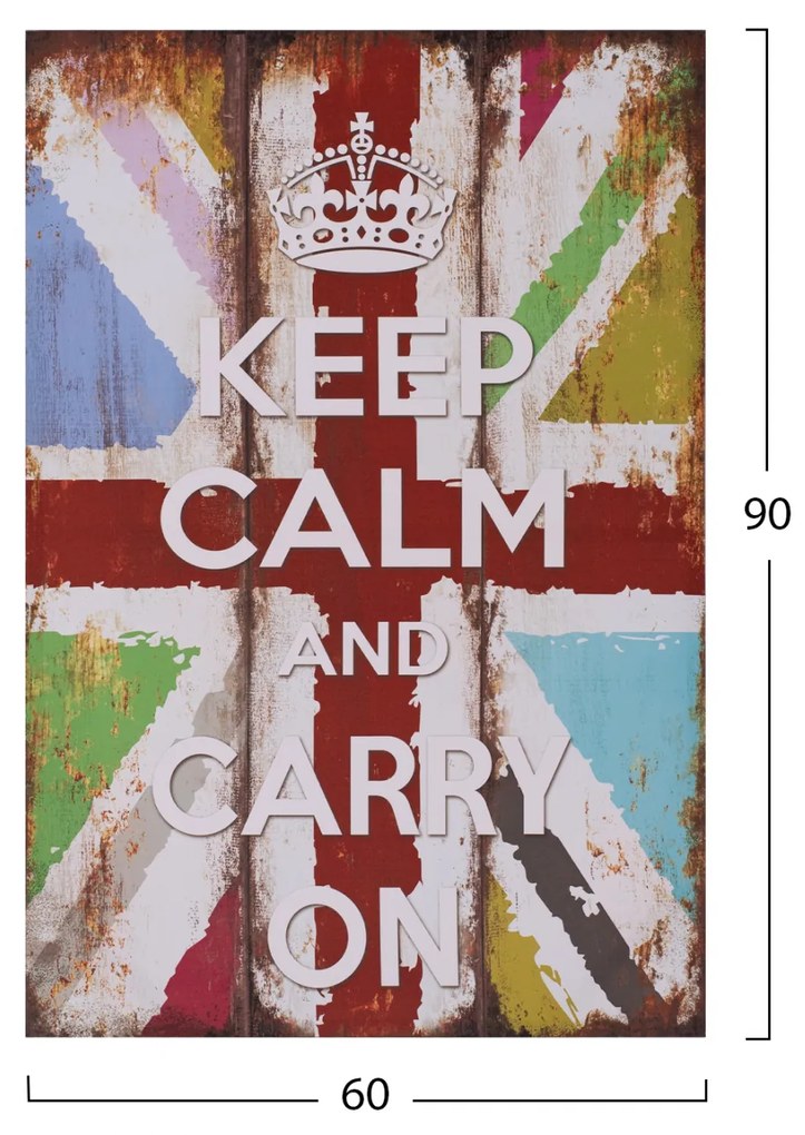 ΠΙΝΑΚΑΣ ΚΑΜΒΑΣ KEEP CALM HM7154.03 60X90X2.5 εκ. - 0544108 - HM7154.03