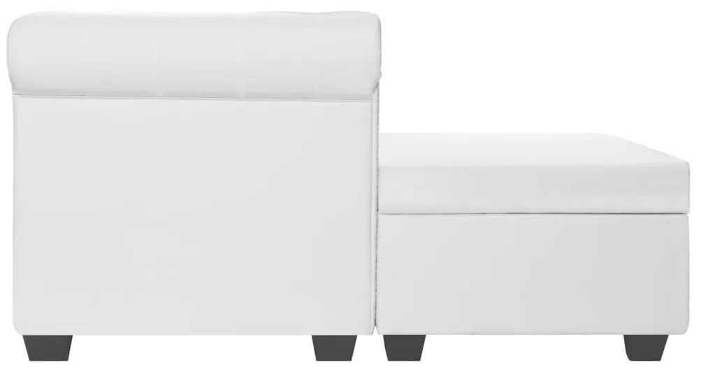 vidaXL Καναπές Γωνιακός Chesterfield Λευκός από Συνθετικό Δέρμα