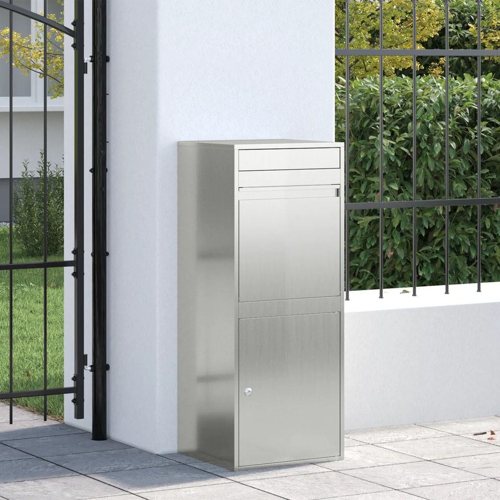 vidaXL Θυρίδα Πακέτων Μαύρο 41 x 38 x 103 εκ Γαλβανισμένος χάλυβας