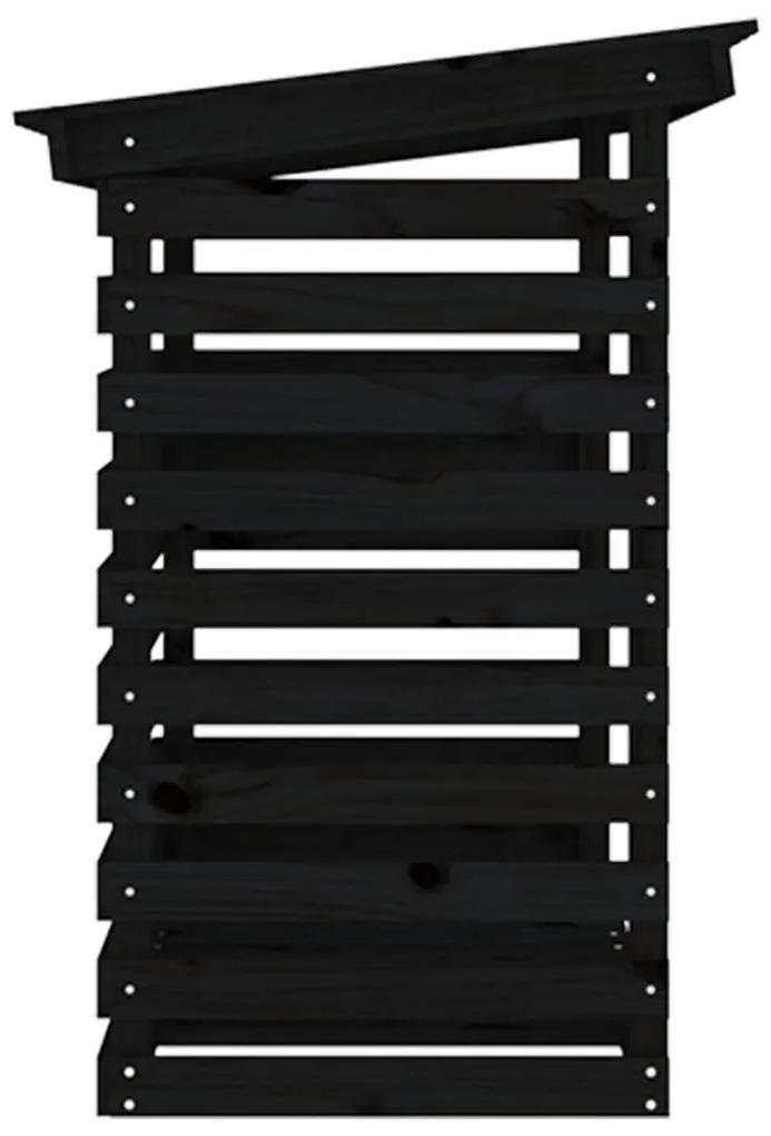 vidaXL Ραφιέρα Καυσόξυλων Μαύρο 108x73x108 εκ. από Μασίφ Ξύλο Πεύκου