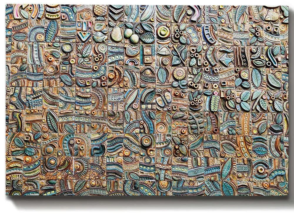 Πίνακας Καμβάς 529TCR1541 100x70cm Multi Wallity Οριζόντιοι Wood, Canvas