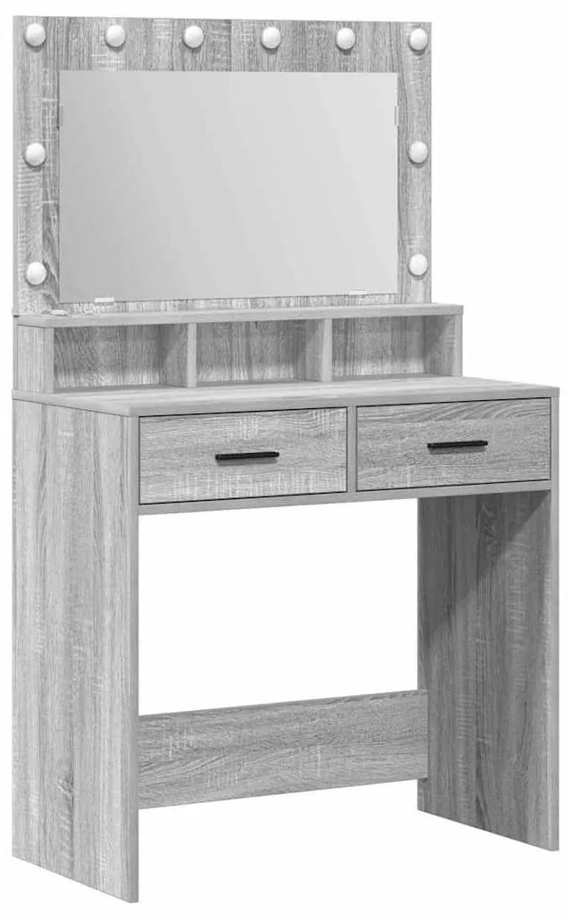 vidaXL Κομοδίνο Γκρίζο Σονομα 79 x 41 x 135 cm Επεξεργασμένο ξύλο