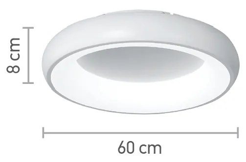 InLight Πλαφονιέρα οροφής LED 110W 3CCT από λευκό ακρυλικό D:60cm (42020-A-White)