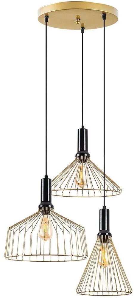 Φωτιστικό Οροφής Dear 942FLG1429 63x63x135cm 3xE27 40W Black-Gold Opviq