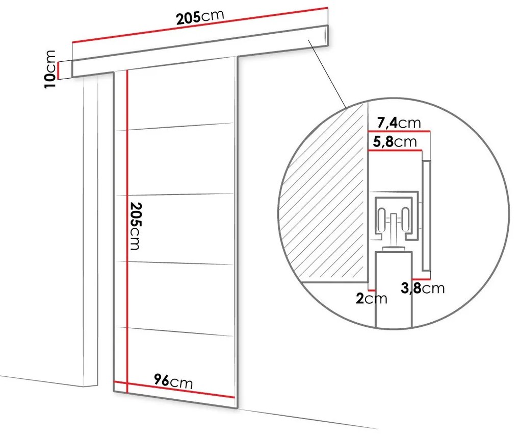Συρόμενες πόρτες Atlanta 182, 33 kg, Μαύρο, Πλαστικοποιημένη μοριοσανίδα, Αλουμίνιο | Epipla1.gr
