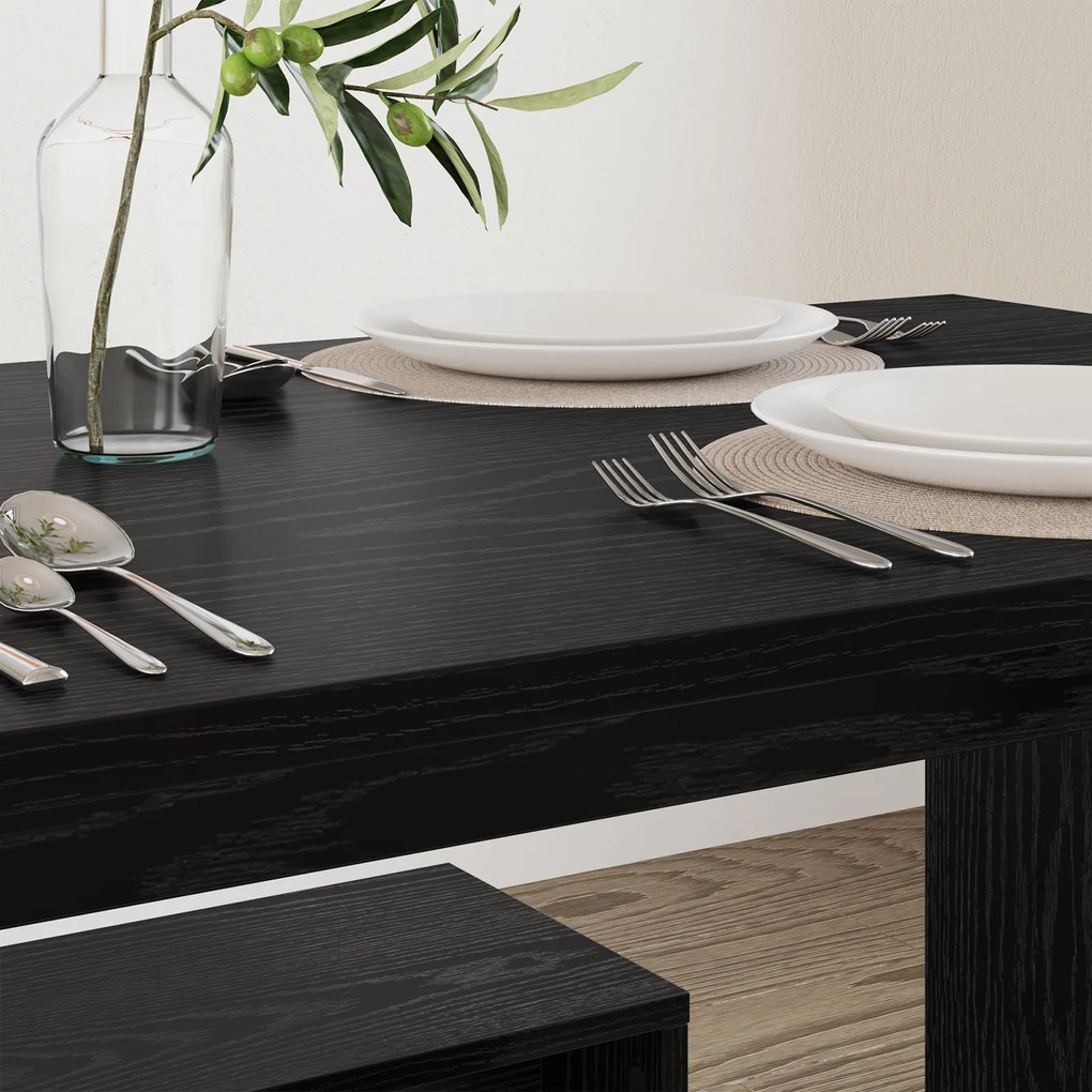 vidaXL Σετ τραπεζαρίας 2 pcs Μαύρη Δρυς 97 x 47 x 75 εκ.