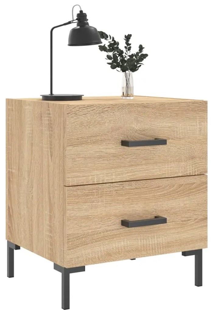 vidaXL Κομοδίνα 2 τεμ. Sonoma Δρυς 40 x 35 x 47,5 εκ. Επεξεργ. Ξύλο