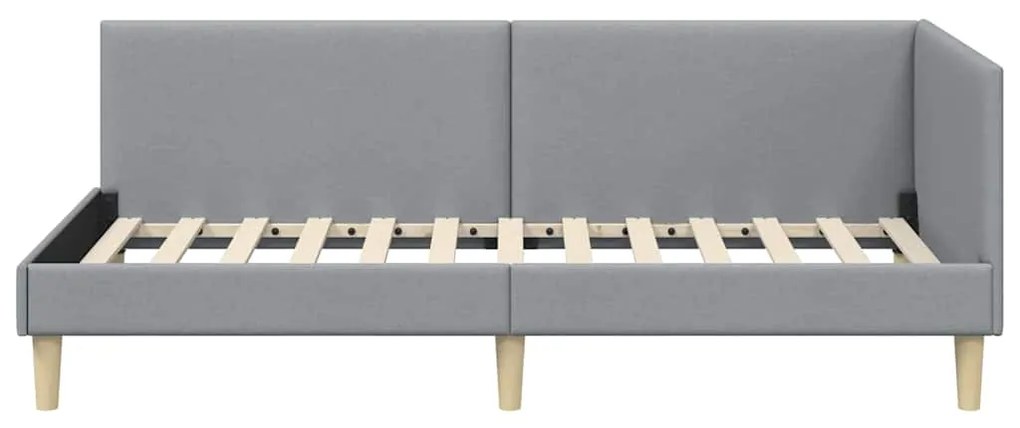 vidaXL Κρεβάτι Γωνίας με κεφαλάρι Ανοιχτό γκρι 90 εκ x 200 εκ