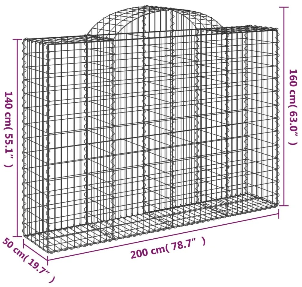 vidaXL Συρματοκιβώτια Τοξωτά 11 τεμ. 200x50x140/160 εκ. Γαλβαν. Ατσάλι