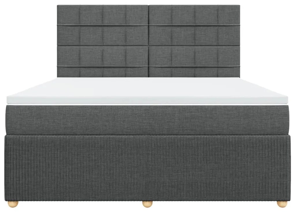 ΚΡΕΒΑΤΙ BOXSPRING ΜΕ ΣΤΡΩΜΑ ΣΚΟΥΡΟ ΓΚΡΙ 180X200 ΕΚ ΥΦΑΣΜΑΤΙΝ 3294436