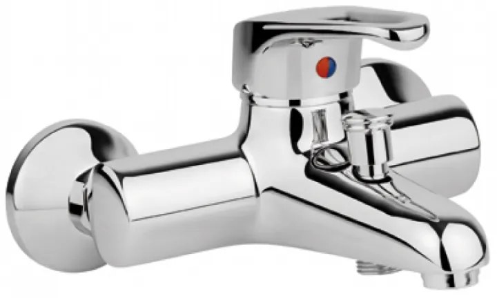 Pyramis Ecoline Folk Αναμεικτική Mπαταρία Επίτοιχη Λουτρού με Σετ Ντους (τηλέφωνο, σπιράλ και στήριγμα ντους)