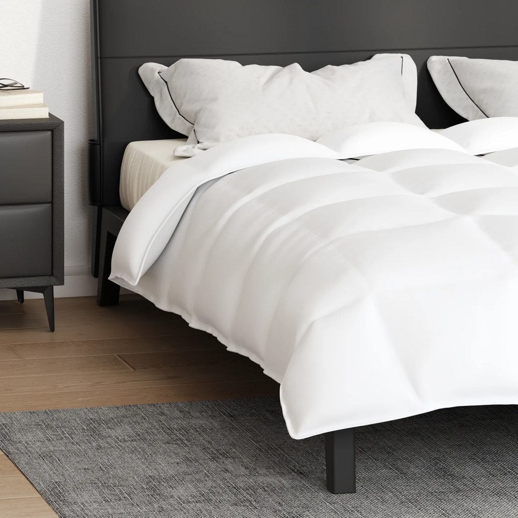 vidaXL Κουβέρτες & Παπλώματα Λευκό 240 x 220 εκ. Πούπουλο
