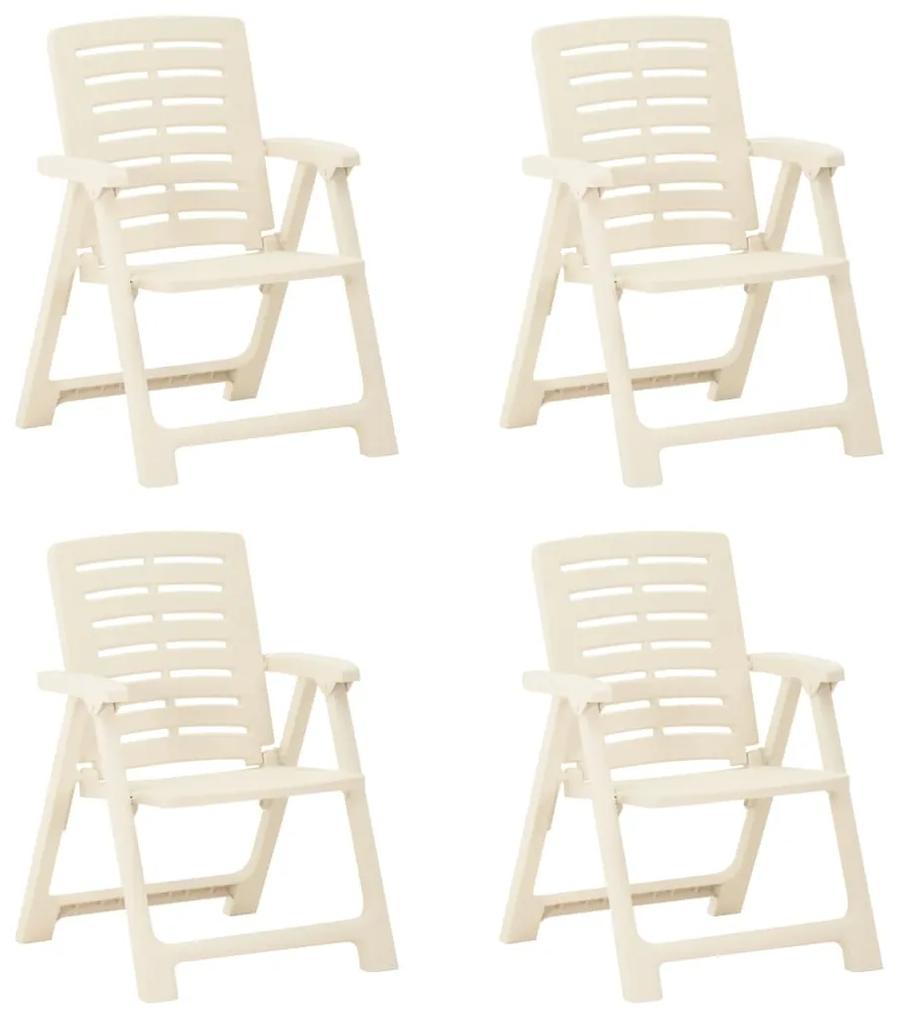 315839 vidaXL Καρέκλες Κήπου 4 τεμ. Λευκές Πλαστικές Λευκό, 1 Τεμάχιο