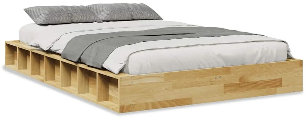vidaXL Πλαίσιο κρεβατιού χωρίς στρώμα 120x190 cm μασίφ ξύλο δρυς