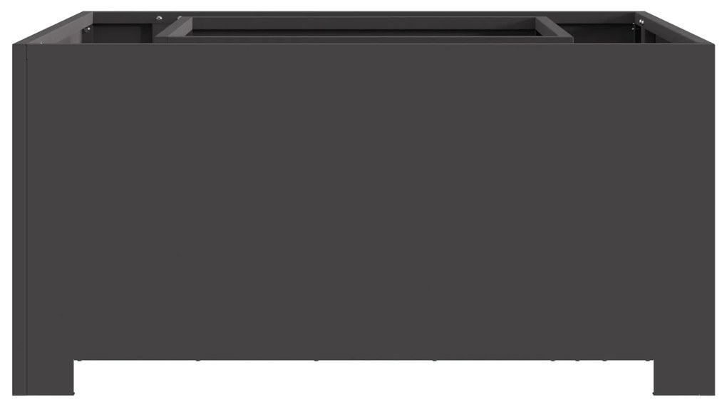 vidaXL Φουτουράκι Τετράγωνο Μαύρο 80x80x40 εκ. Ατσάλι