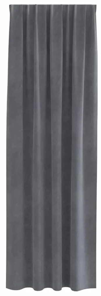 vidaXL Κουρτίνες με κουρτίνες 2 pcs Ανοιχτό γκρι 140 x 225 cm Βελούδο