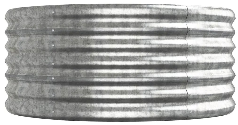 Ζαρντινιέρα Ασημί 620x80x36 εκ. Ατσάλι με Ηλεκτρ. Βαφή Πούδρας - Ασήμι
