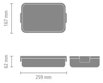 Κουτί τροφίμων Brabantia Make&Take 1006292, 2 l, Με διαχωριστικά, Στεγανό κλείσιμο, Χωρίς BPA, Ανοιχτό γκρι