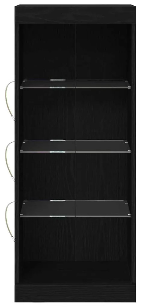 vidaXL Πλαϊνό γραφείο Μαύρη δρυς 41 x 37 x 100 εκ Επεξεργασμένο ξύλο