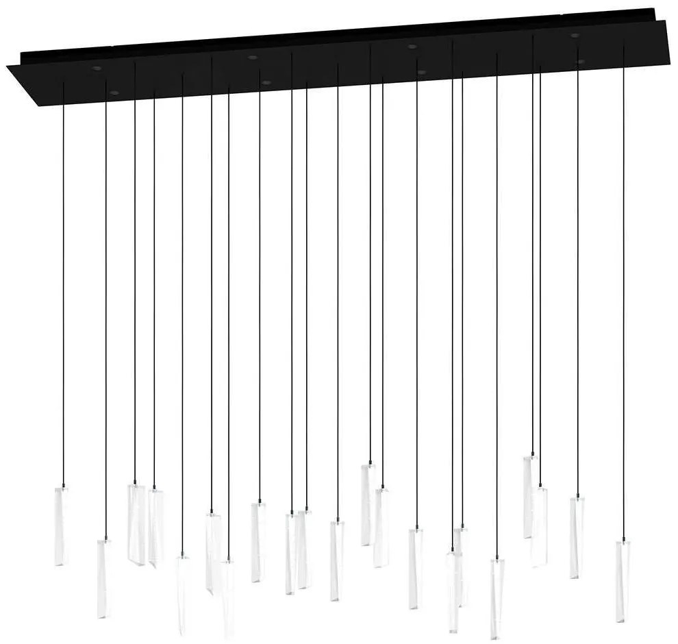 Φωτιστικό Οροφής - Ράγα Sardenara 390211 117x20x110cm Dim Led 4080lm 5,4W 3000K Black-Clear Eglo Ατσάλι,Γυαλί