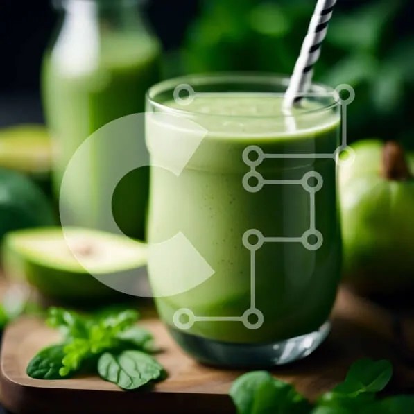 Σετ των 2 Intra Συλλεκτικό Ξύλινο Παζλ Plywood 4mm - Λαχταριστό πράσινο Smoothie με φρέσκα φύλλα μέντας Σε Ξύλινο Κουτί - Διαστάσεις: 10x10 cm – 25 κομμάτια