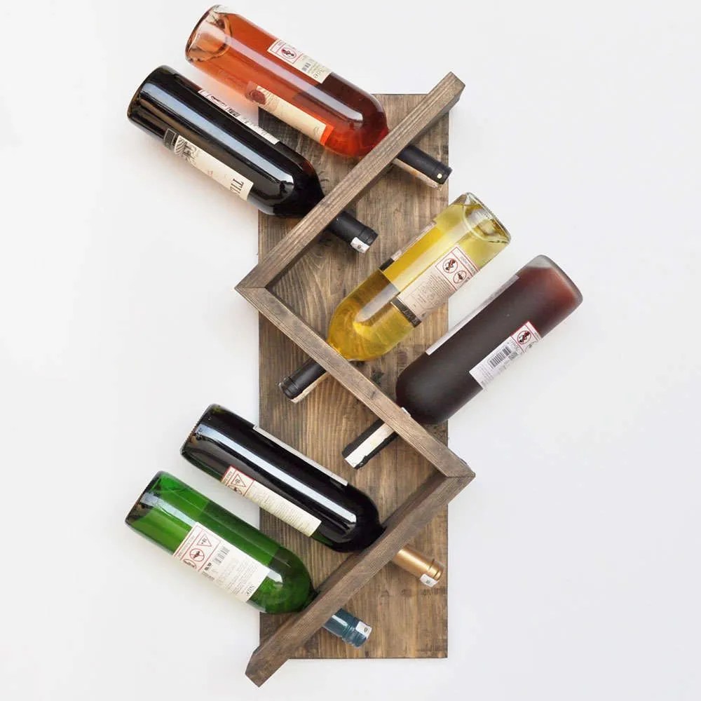 Κάβα Μπουκαλιών 792EVL1687 60x12x33cm Walnut Hanah Home Ξύλο