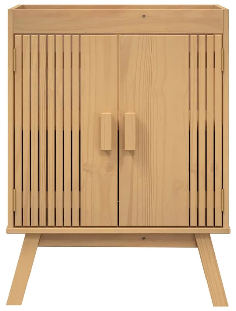 vidaXL Βάση νιπτήρα με ράφι Καφέ 114 x 43 x 73.5 εκ. Μασίφ ξύλο πεύκου