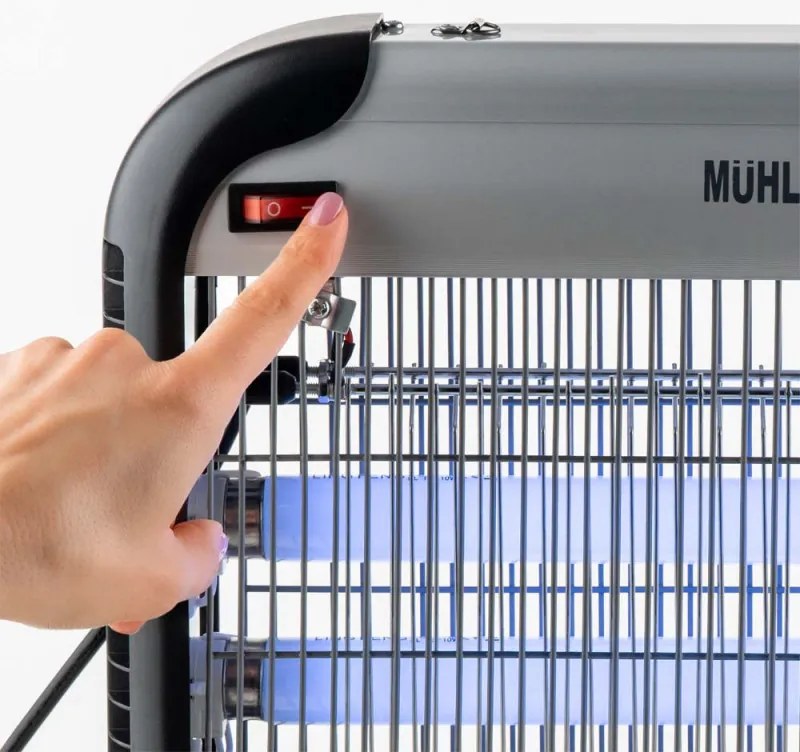 Λαμπτήρας εντόμων Muhler MIK-60 1003953, 30W, 60 m2, Ασφαλής για ανθρώπους και ζώα, Αφαιρούμενος δίσκος, Μαύρο/γκρι