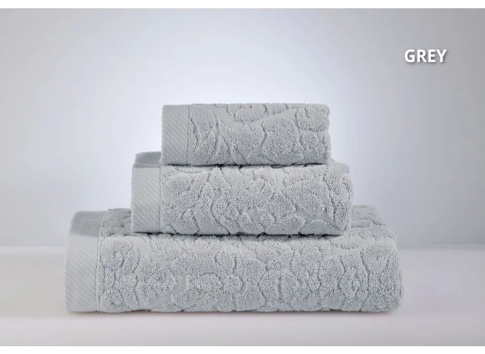 Πετσέτες Classic 600 (3τμχ) Grey Down Town Σετ Πετσέτες 70x140cm 100% Cotton