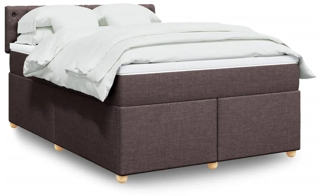 ΚΡΕΒΑΤΙ BOXSPRING ΜΕ ΣΤΡΩΜΑ ΣΚΟΥΡΟ ΚΑΦΕ 160X200 ΕΚ ΥΦΑΣΜΑΤΙΝΟ 3286741