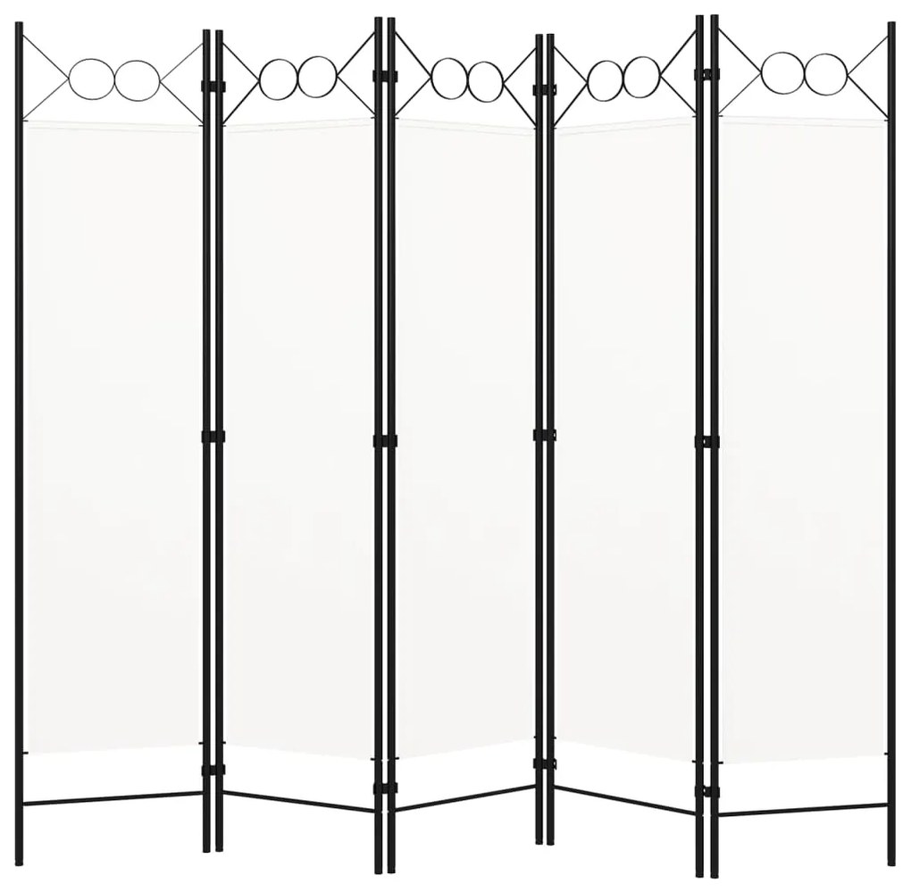 vidaXL Διαχωριστικό Δωματίου με 5 Πάνελ Λευκό 200 x 180 εκ.