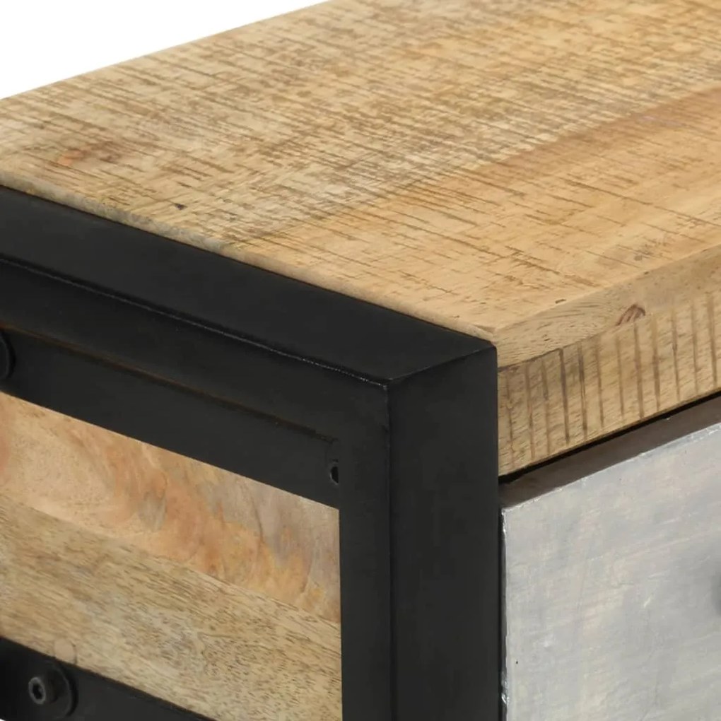 vidaXL Τραπέζι Κονσόλα 110x30x76 εκ. από Μασίφ Ακατέργαστο Ξύλο Μάνγκο