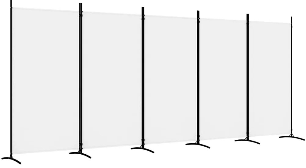 vidaXL Διαχωριστικό Δωματίου με 5 Πάνελ Λευκό 433x180 εκ. από Ύφασμα