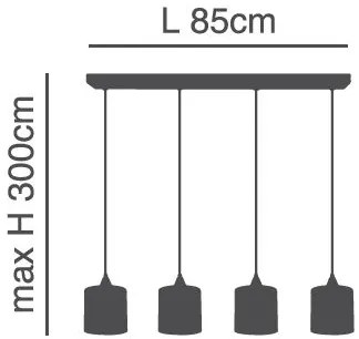 SE21-BL-B10-4BL-SH2 ADEPT PENDAT Grey Shade Pendant+