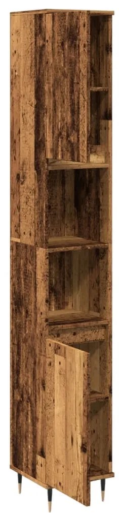 vidaXL Ντουλάπι μπάνιου Παλιό ξύλο 30x30x190 cm Κατασκευασμένο ξύλο