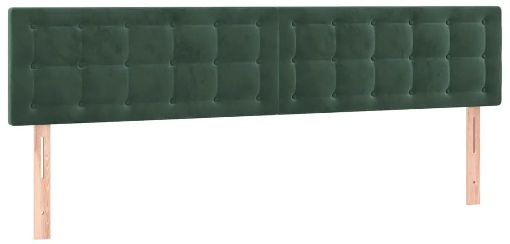 Κρεβάτι Boxspring με Στρώμα Σκούρο Πράσινο 160x200εκ. Βελούδινο - Πράσινο