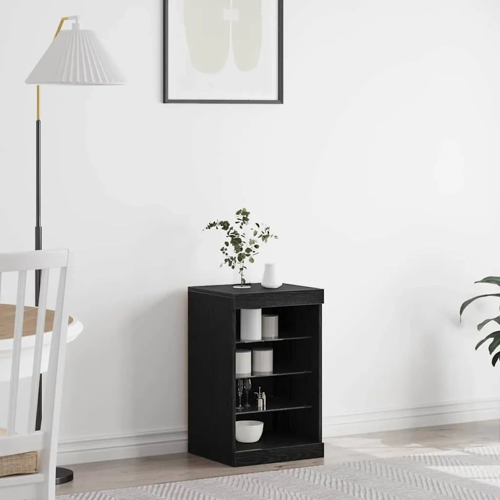 vidaXL Πλαϊνό γραφείο Μαύρη Οξυά 41 x 37 x 67 εκ Επεξεργασμένο ξύλο