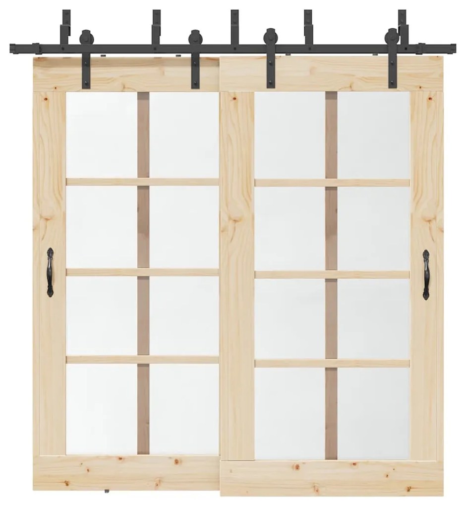 Μηχανισμός Συρόμενης Μεσόπορτας Μαύρος 213,5 εκ. Ατσάλινος