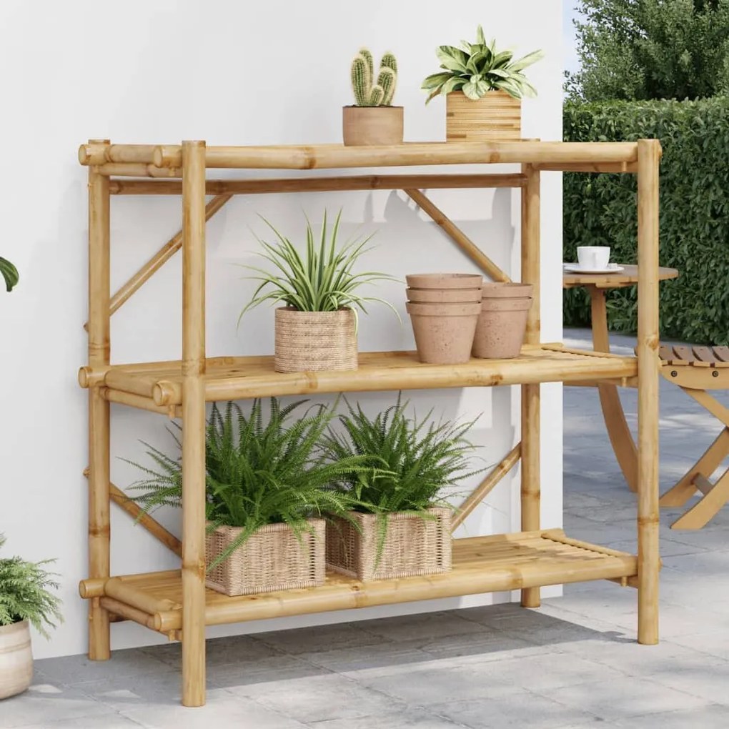 vidaXL Ραφιέρα 3 Επιπέδων 100x40x90 εκ. από Μπαμπού