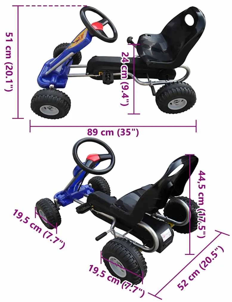 GO KART ΜΕ ΠΕΤΑΛΙΑ ΜΠΛΕ 90254