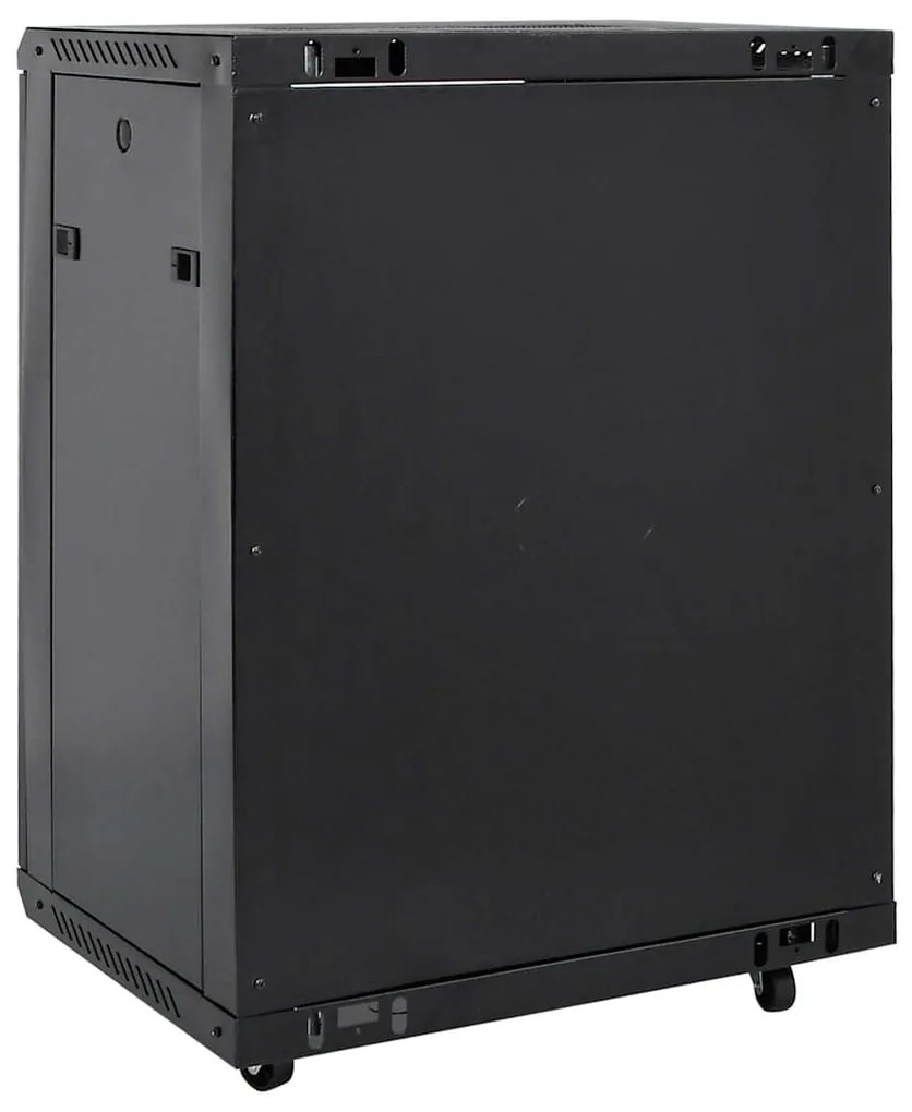 vidaXL Ντουλάπα δικτύου με αποθήκευση Μαύρο 60 x 60 x 80 εκ Ατσάλι