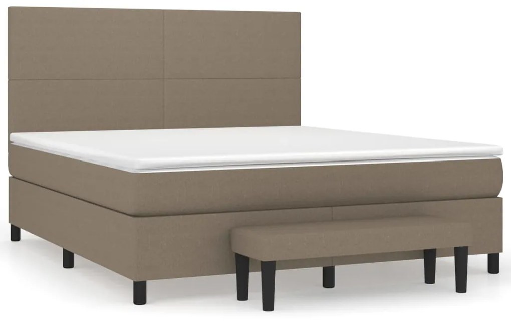 vidaXL Κρεβάτι Boxspring με Στρώμα Taupe 180x200 εκ. Υφασμάτινο