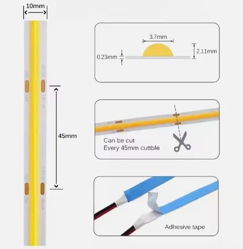 SE-COB10-4K LED STRIP COB 10W 24V 3000K 384Chips/m 10m 8mm 3 YEARS WARRANTY PRICE PER METER