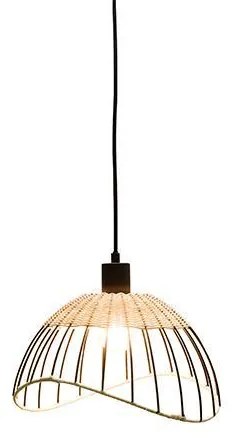 ΦΩΤΙΣΤΙΚΟ ΚΡΕΜΑΣΤΟ ΜΟΝΟΦΩΤΟ Ε27 MAX 40W 30XH18cm RATTAN ARTE ILLUMINA KAI Eurolamp 144-33009