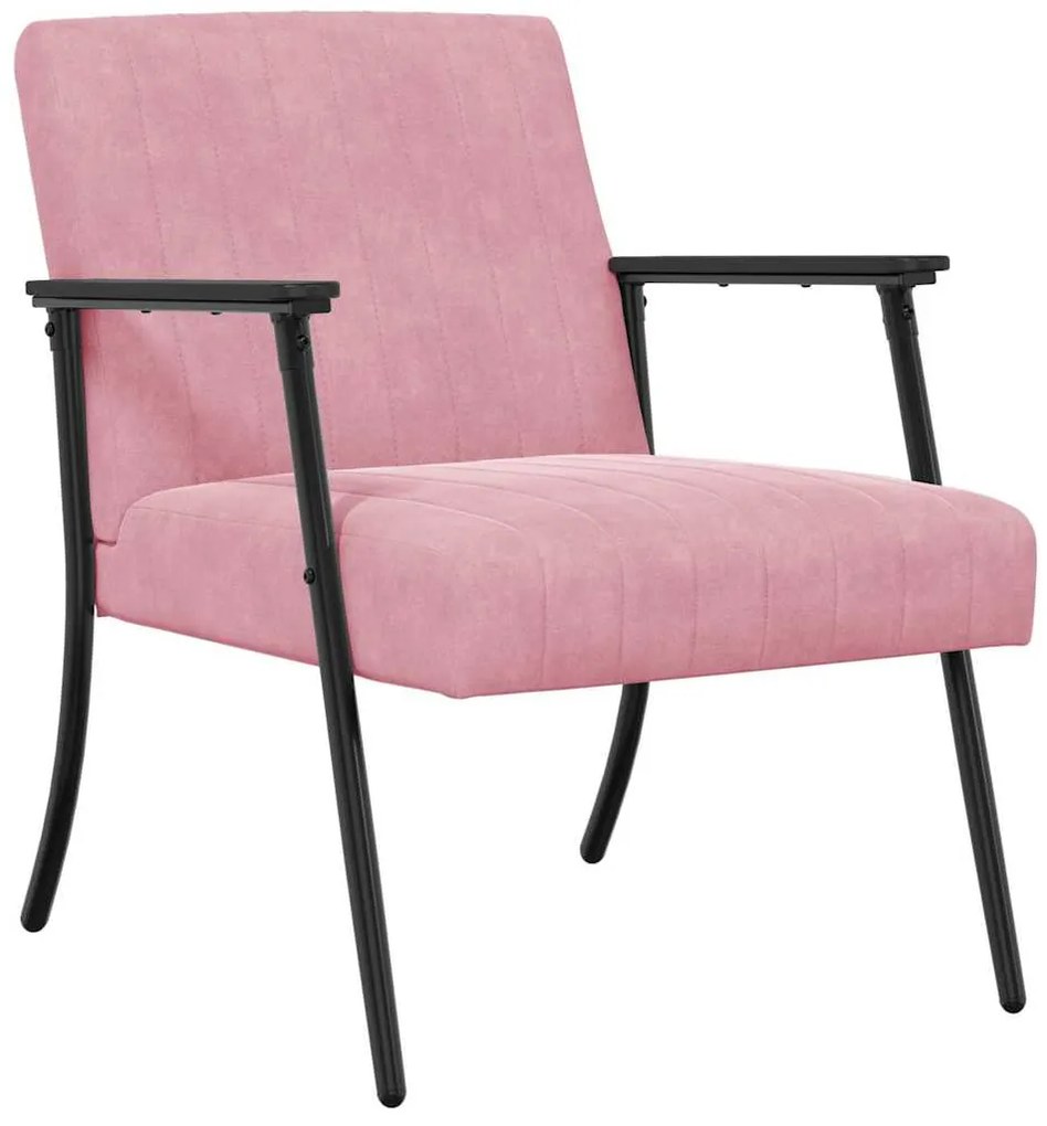 vidaXL Πολυθρόνα Ροζ 59 x 75 x 78 εκ Βελούδο