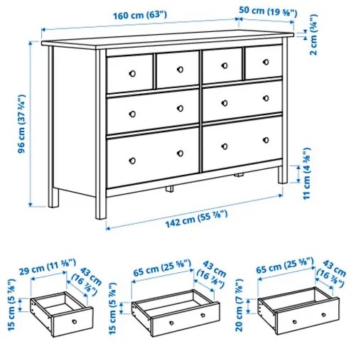 HEMNES Συρταριέρα με 8 συρτάρια 402.392.74