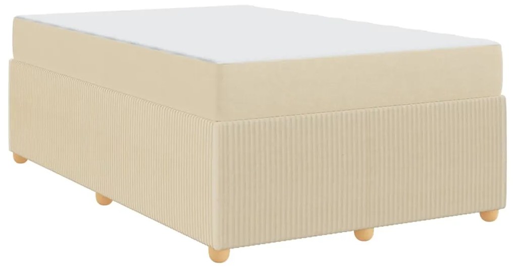 vidaXL Σκελετός Κρεβατιού με στρώμα Κρεμ 120 x 200 cm ύφασμα