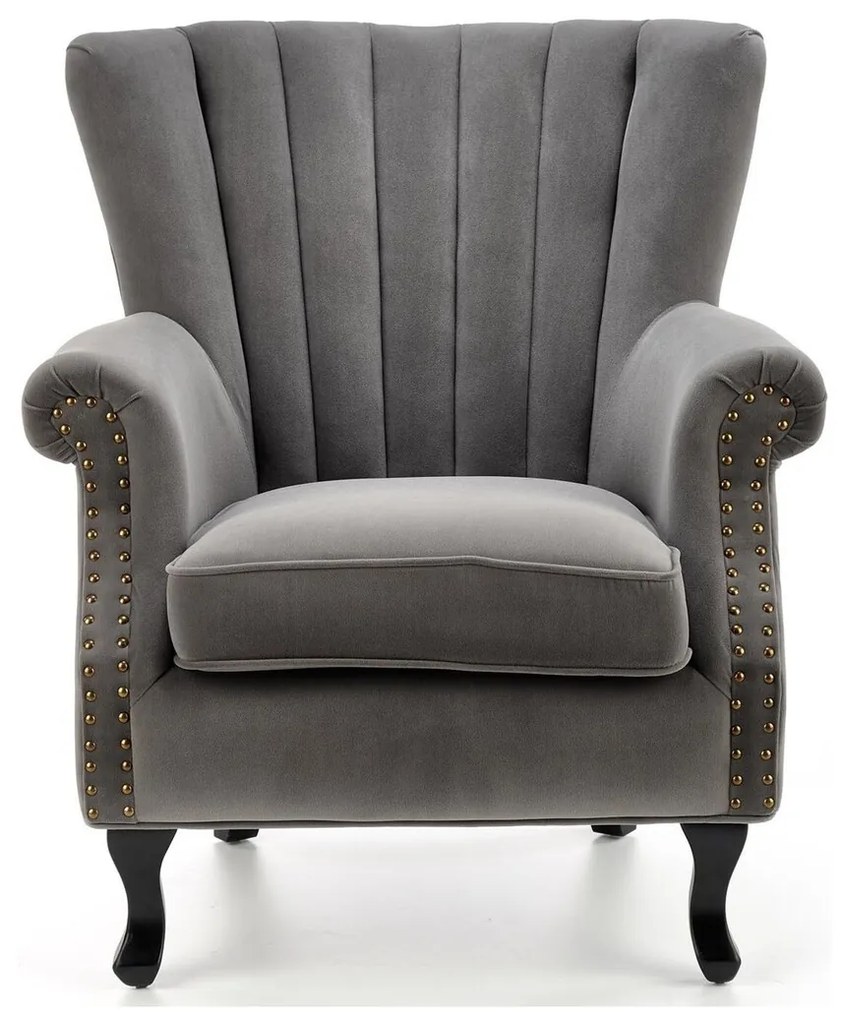 Πολυθρόνα Houston 1105, Γκρι, 87x73x70cm, 18 kg, Ταπισερί, Πόδια: Ξύλο | Epipla1.gr