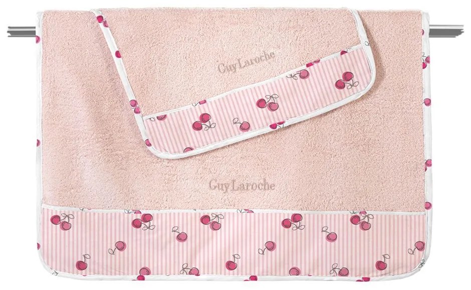 Πετσέτες Βρεφικές Cherries (Σετ 2τμχ) Pink Guy Laroche Towels Set 70x130cm 100% Βαμβάκι