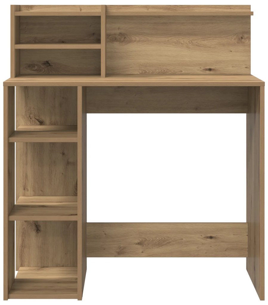 vidaXL Γραφείο με Αποθήκη Καστανός Δρυς 90x48x101.5 εκ. Επεξεργασμένο ξύλο